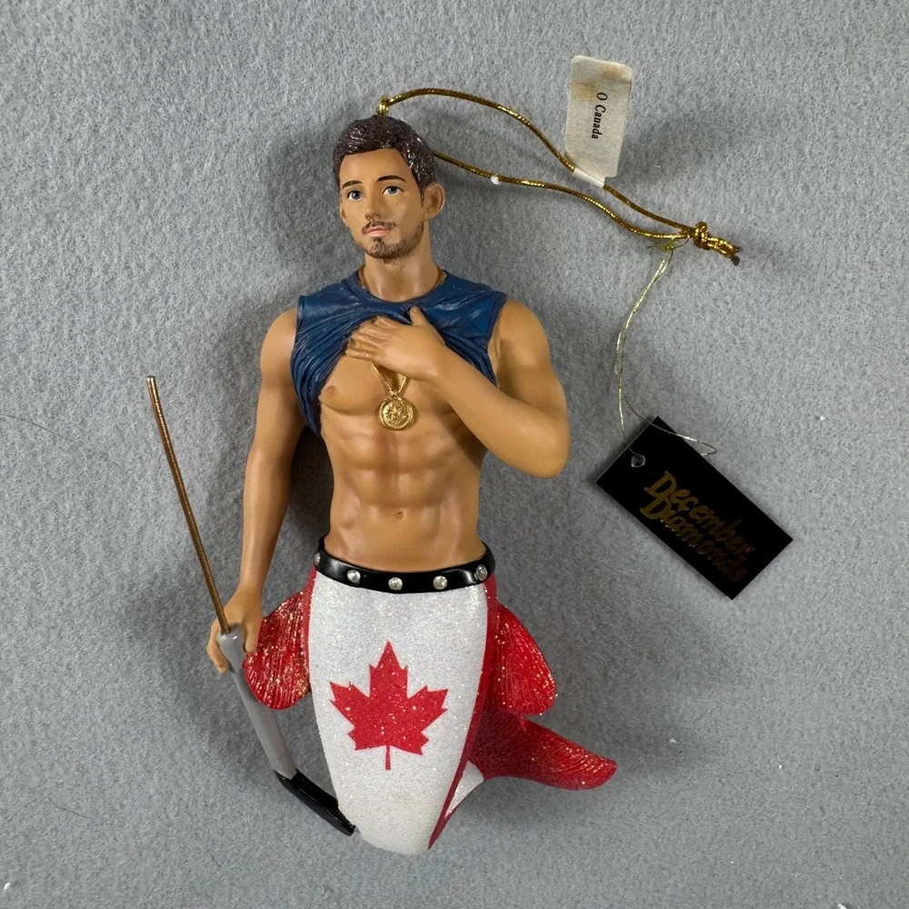 December Diamonds O Canada Hockey Merman Ornament 55-55054 Retired with Box HTF